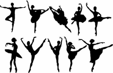 simsearch:400-04255721,k - Set of ballet dancers silhouettes. Vector illustration Stock Photo - Budget Royalty-Free & Subscription, Code: 400-04202853