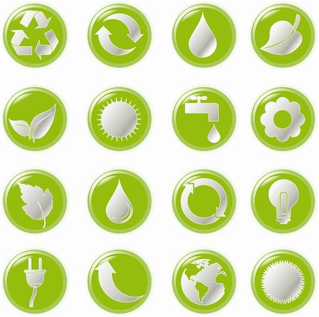 Vector illustration green environmental bubbles on white Stock Photo - Budget Royalty-Free & Subscription, Code: 400-04203288