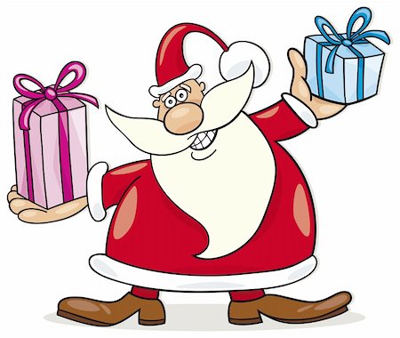 simsearch:400-06462885,k - Illustration of funny santa claus with gifts Stock Photo - Budget Royalty-Free & Subscription, Code: 400-04215104