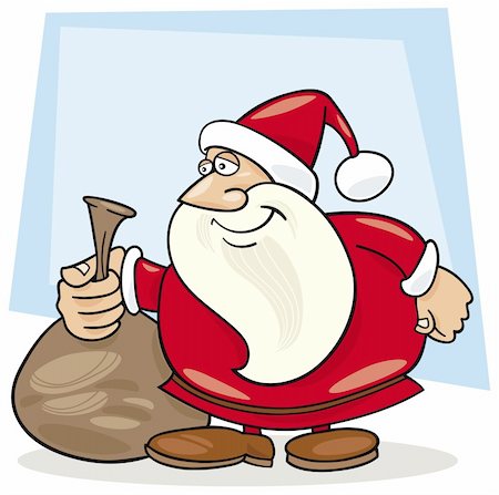 simsearch:400-06462885,k - Illustration of funny santa claus with sack of gifts Stock Photo - Budget Royalty-Free & Subscription, Code: 400-04215105