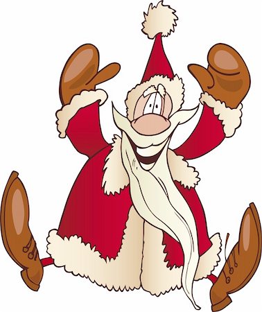 simsearch:400-06462885,k - Illustration of santa claus jumping Stock Photo - Budget Royalty-Free & Subscription, Code: 400-04215118