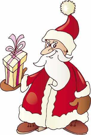 simsearch:400-06462885,k - Illustration of funny santa claus with gift Stock Photo - Budget Royalty-Free & Subscription, Code: 400-04215124