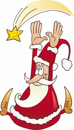 simsearch:400-06462885,k - Illustration of santa claus with christmas star Stock Photo - Budget Royalty-Free & Subscription, Code: 400-04215125