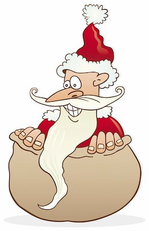 simsearch:400-06462885,k - Illustration of funny santa claus in sack Stock Photo - Budget Royalty-Free & Subscription, Code: 400-04215126