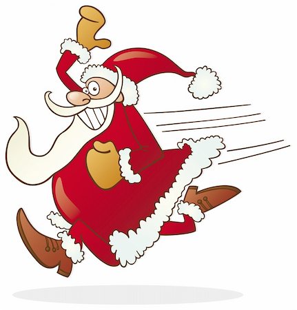 simsearch:400-06462885,k - Illustration of santa claus running Stock Photo - Budget Royalty-Free & Subscription, Code: 400-04215129