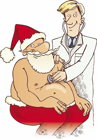 stethoscope drawing - Illustration of Santa Claus at doctor Stock Photo - Budget Royalty-Free & Subscription, Code: 400-04215123