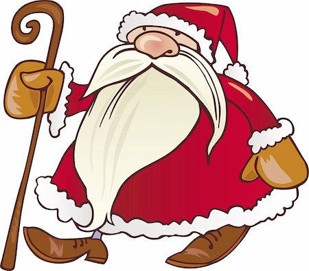 simsearch:400-06462885,k - Illustration of santa claus with christmas cane Stock Photo - Budget Royalty-Free & Subscription, Code: 400-04215131
