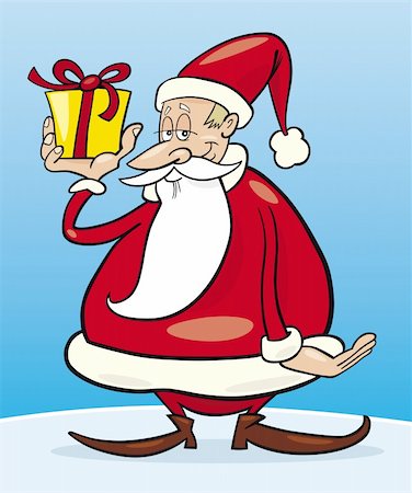 simsearch:400-06462885,k - Illustration of funny santa claus with gift Stock Photo - Budget Royalty-Free & Subscription, Code: 400-04215144