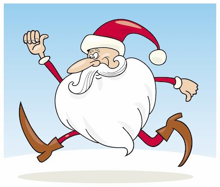 simsearch:400-06462885,k - Illustration of santa claus running Stock Photo - Budget Royalty-Free & Subscription, Code: 400-04215140