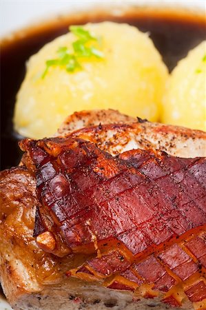 simsearch:400-04684204,k - bavarian roast pork dish with potato dumplings Photographie de stock - Aubaine LD & Abonnement, Code: 400-04215404
