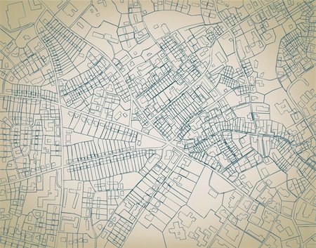 Editable vector sketch blueprint of a detailed generic street map without names Stock Photo - Budget Royalty-Free & Subscription, Code: 400-04215518