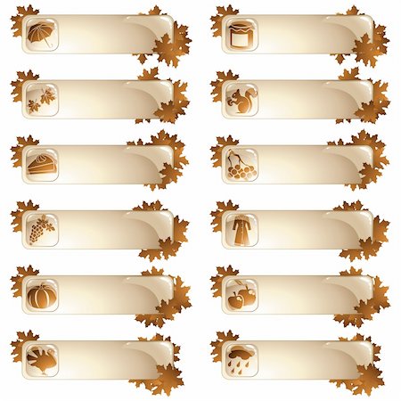 simsearch:400-04227157,k - Collection of high-gloss seasonal autumn labels. Graphics are grouped and in several layers for easy editing. The file can be scaled to any size. Stock Photo - Budget Royalty-Free & Subscription, Code: 400-04216541