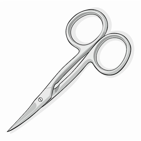 fully editable vector illustration of manicure scissors Photographie de stock - Aubaine LD & Abonnement, Code: 400-04216636