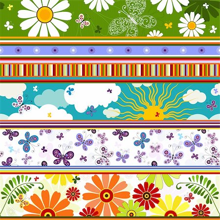 simsearch:400-05741762,k - Seamless striped vivid summer pattern with application (vector) Stock Photo - Budget Royalty-Free & Subscription, Code: 400-04217558