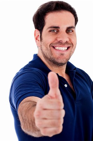 simsearch:400-04875087,k - portrait of young man showing thumbs up gesture on an isolated background Photographie de stock - Aubaine LD & Abonnement, Code: 400-04217951