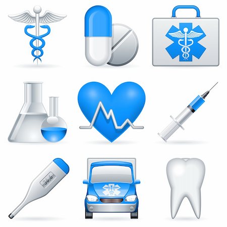 Set of 9 medical icons. Stock Photo - Budget Royalty-Free & Subscription, Code: 400-04218185