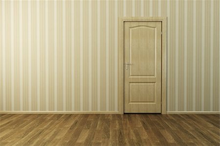 empty room 3d rendering - 3d rendering the empty room with door Stock Photo - Budget Royalty-Free & Subscription, Code: 400-04218624