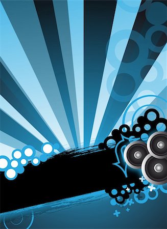 speakers graphics - an abstract blue party design concept / background Stock Photo - Budget Royalty-Free & Subscription, Code: 400-04218629