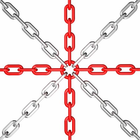 simsearch:400-04915542,k - 3d illustration of a group of red and silver chain - conceptual image Foto de stock - Super Valor sin royalties y Suscripción, Código: 400-04219432