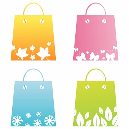 simsearch:400-04281316,k - set of 4 seasonal shopping bags Photographie de stock - Aubaine LD & Abonnement, Code: 400-04219976