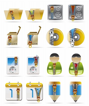 simsearch:400-04274313,k - Internet, Business and Office Creative   Icon with Zipper - Set 2 Stock Photo - Budget Royalty-Free & Subscription, Code: 400-04211326