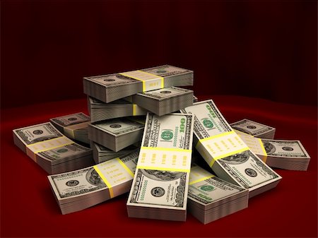 simsearch:400-08891312,k - 3d illustration of dollars stack over red colors background Stock Photo - Budget Royalty-Free & Subscription, Code: 400-04212110