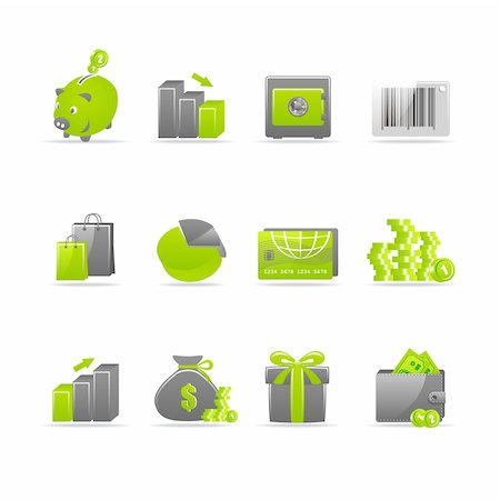 Set of 12 glossy web icons. Shopping, business and money icon set. Part 4. (see other in my portfolio) Stock Photo - Budget Royalty-Free & Subscription, Code: 400-04212422