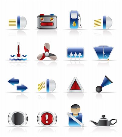 fog icon - Car Dashboard - realistic vector icons set Stock Photo - Budget Royalty-Free & Subscription, Code: 400-04212607