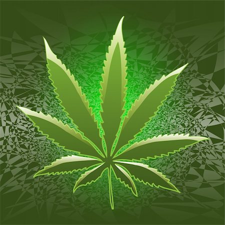 drugs cafe - Illustration of marijuana as a symbol of relaxation. Stock Photo - Budget Royalty-Free & Subscription, Code: 400-04213143