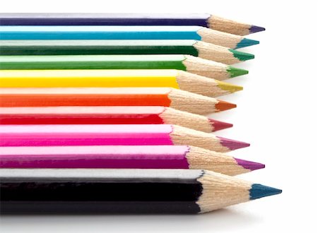 simsearch:400-04046903,k - Bright colored pencils isolated on white Stock Photo - Budget Royalty-Free & Subscription, Code: 400-04213188