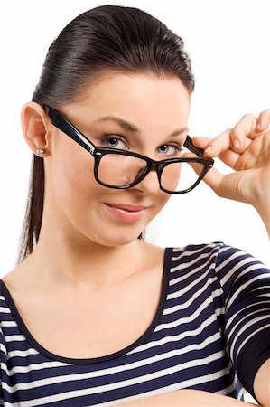 simsearch:400-04860880,k - pretty and young student with big funny glasses looking in camera Stock Photo - Budget Royalty-Free & Subscription, Code: 400-04213417