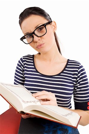 simsearch:400-04860880,k - pretty and young student with big funny glasses near some books Stock Photo - Budget Royalty-Free & Subscription, Code: 400-04213421