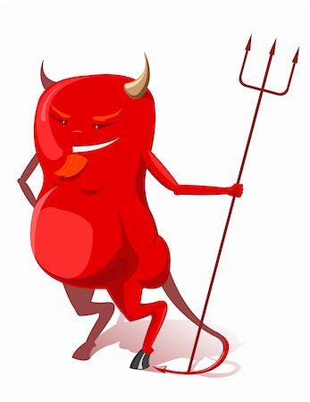 Vector illustration of red devil with trident Stock Photo - Budget Royalty-Free & Subscription, Code: 400-04224021