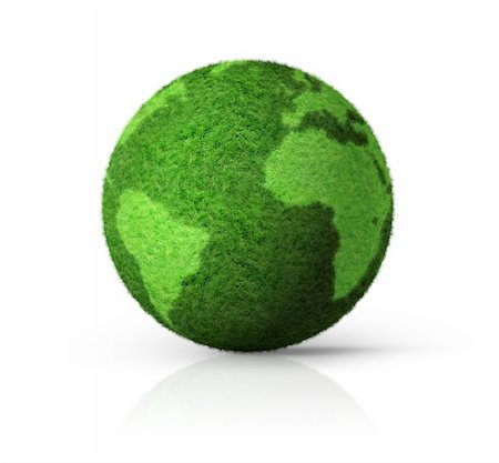 grass earth globe isolated on white - 3D ecology symbol Stock Photo - Budget Royalty-Free & Subscription, Code: 400-04224199