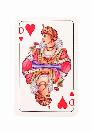 queen of hearts playing card - Queen of Hearts isolated on white background Stock Photo - Budget Royalty-Free & Subscription, Code: 400-04225665