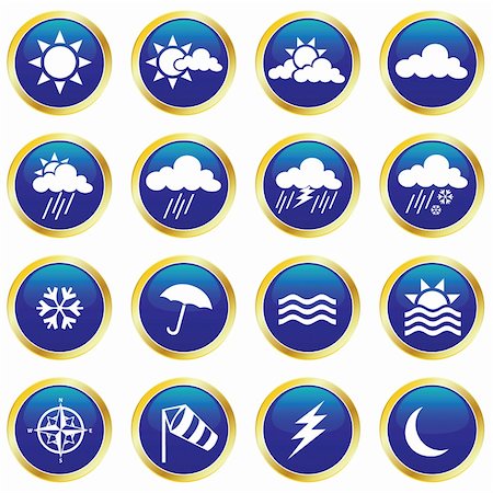 simsearch:400-04046799,k - vector collection of weather icons Foto de stock - Super Valor sin royalties y Suscripción, Código: 400-04225989