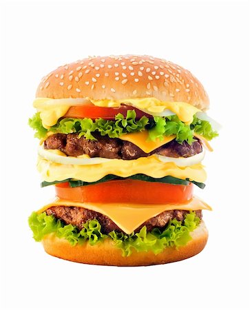 simsearch:400-06090558,k - big tasty cheeseburger isolated on white background Stock Photo - Budget Royalty-Free & Subscription, Code: 400-04226012