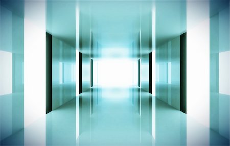 empty inside of hospital rooms - Modern corridor render Stock Photo - Budget Royalty-Free & Subscription, Code: 400-04226132