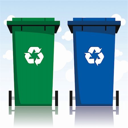 simsearch:400-07301131,k - vector set of recycle bins Stock Photo - Budget Royalty-Free & Subscription, Code: 400-04227465