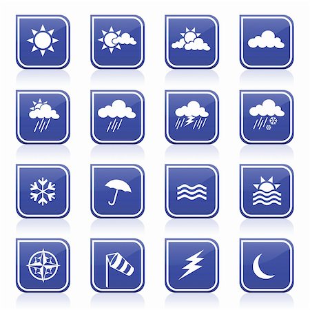 simsearch:400-04146469,k - vector collection of weather icons Stock Photo - Budget Royalty-Free & Subscription, Code: 400-04227461