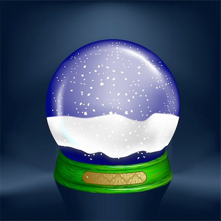 Realistic empty vector snow-globe Stock Photo - Budget Royalty-Free & Subscription, Code: 400-04227484