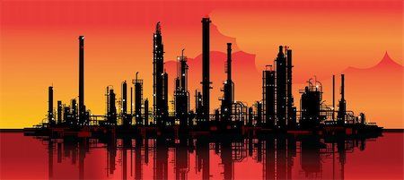 simsearch:400-05040563,k - Vector illustration of an oil refinery Stock Photo - Budget Royalty-Free & Subscription, Code: 400-04227728