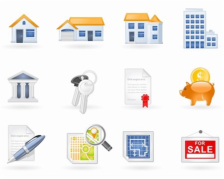 Real Estate icon set Stock Photo - Budget Royalty-Free & Subscription, Code: 400-04227748