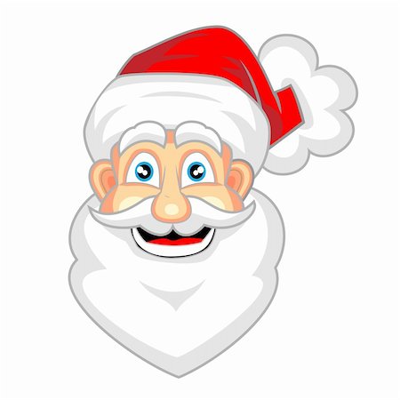 funny old people faces - vector illustration of cute face of happy looking Santa Claus . No gradient. Stock Photo - Budget Royalty-Free & Subscription, Code: 400-04227755