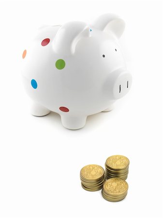 simsearch:400-06077471,k - A piggy bank isolated against a white background Stock Photo - Budget Royalty-Free & Subscription, Code: 400-04227879