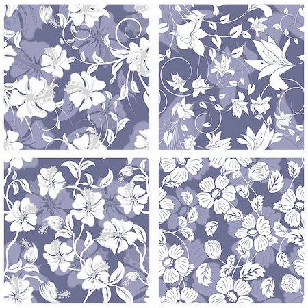 simsearch:400-05706564,k - Seamless vector floral pattern set. For easy making seamless pattern just drag all group into swatches bar, and use it for filling any contours. Stock Photo - Budget Royalty-Free & Subscription, Code: 400-04228012