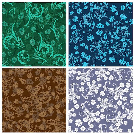 simsearch:400-05706564,k - Seamless vector floral pattern. For easy making seamless pattern just drag all group into swatches bar, and use it for filling any contours. Stock Photo - Budget Royalty-Free & Subscription, Code: 400-04228322