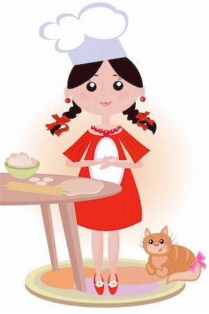 Girl cook Stock Photo - Budget Royalty-Free & Subscription, Code: 400-04228554