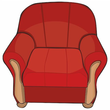 fully editable vector illustration of isolated colored armchair Stock Photo - Budget Royalty-Free & Subscription, Code: 400-04228589