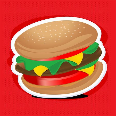simsearch:400-04587885,k - illustration of yummy burger on textured background Stock Photo - Budget Royalty-Free & Subscription, Code: 400-04228870